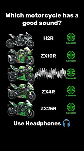 Kawasaki R Series Sound Comparison🔥🥵 | #kawasaki #kawasaki10r #zx10r #h2 #h2h #shorts #zx25r #zx6r |