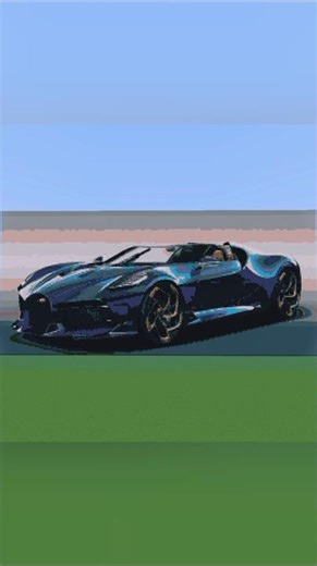 Bugatti Mistral Pixel Art In Minecraft!🏎️💨#shorts #minecraft