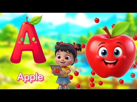 Phonics Song 2 with TWO Words in 3D - A For Apple🍎🍏- ABC Alphabet Songs with Sounds for Children's