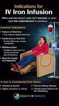 Indications for IV Iron Infusion.