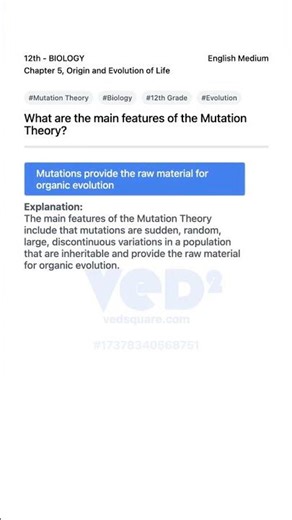 Mutation Theory Explained 12th Biology Chapter 5