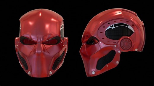 The Road To Red Hood: Part 7- Completed Helmet Rendering & Custom Collectable Preview!