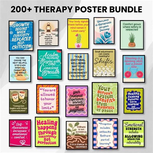 Mental Health Bundle, 200  Wall Art Prints for Therapy Office Decor Psychology Posters, Counselor Office Wall Art Psychological Quote Poster - Etsy Canada