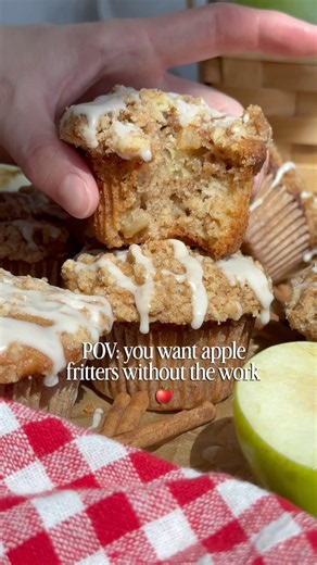 Sourdough Apple Fritter Muffins #sourdoughrecipe #baking #fallbaking #apple #applefritters