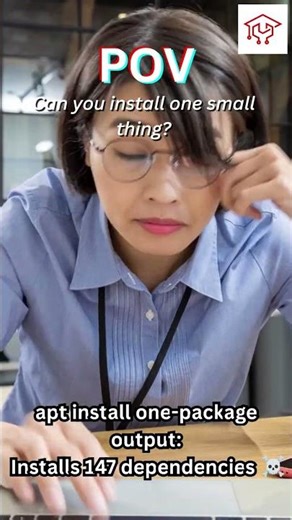 Linux Be Like: Install 1 Package → 147 Dependencies 💀🐧