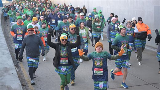 Thousands of runners celebrate St Paddy’s in Cleveland by wearing kilts during race