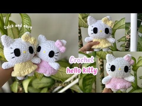 How to Crochet a Huge Hello Kitty In A Ballerina Dress - Beginner Friendly Free Pattern In English
