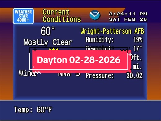🌫 Dayton 02-28-2026 Gray morning. A little calmer and sunny by afternoon. February exits without applause. #Dayton #Ohio #Weather #GemCity #MiamiValleyWeather