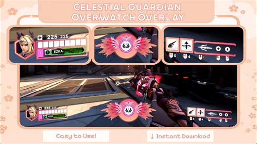 Celestial Guardian Mercy Overwatch Hand Drawn Stream Overlay: Customizable Twitch/kick HUD (digital Download) - Etsy