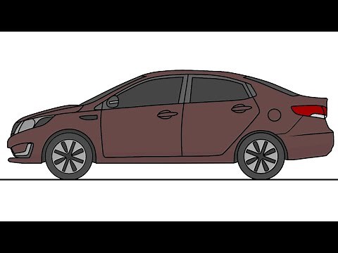 How to draw a Kia Rio QB Sedan 2011-2017 car step by step