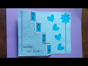DIY New Year Card 2024😍🌷 |Easy Paper Craft #diy #2024 #HappyNewYear