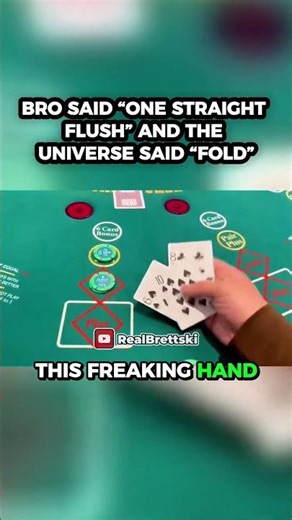 Three-card poker humbling me AGAIN… awful odds 😭🃏 #realbrettski