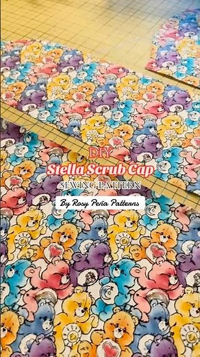 Stella ponytail scrub cap sewing pattern and video tutorial! ♥️🪡🧵#sewing #diyscrubcap #scrubcap