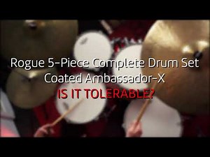 ROUND 2 | Rogue 5-Piece Complete Drum Set | Coated Ambassador-X | Sound Test/Demo | 18/10/12/14/4x13