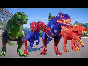 3 Headed SPIDER-MAN Raptor vs Captain America, Hulk, The Flash | Jurassic World Evolution