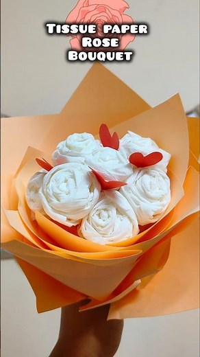 🌹 Easy Tissue Paper Rose Bouquet DIY | Budget friendly gift idea 🎀