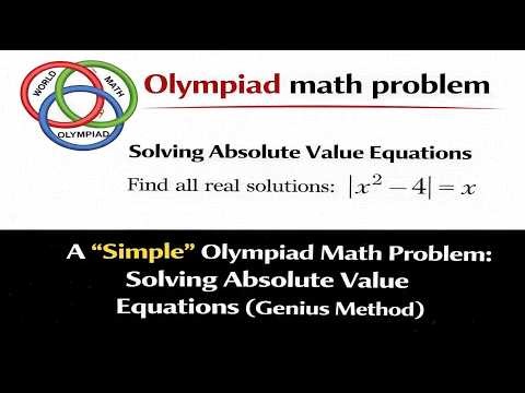 A "Simple" Olympiad Math Problem: Solving Absolute Value Equations (Genius Method)