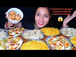 Unlimited 😱 Golgappe, Maggi, Momo Eating Challenge | Huge Indian Street Food Eating Challenge | Food