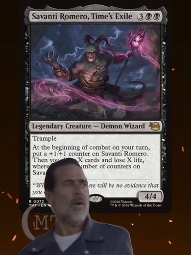 Teenage Mutant Ninja Demons? - MTG Casual Commander #mtg #spoiler #memes #tmnt #thewalkingdead One of the lesser known villains of the Teenage Mutant Ninja Turtles franchise is this dude... Savanti Romero. He started off as a human, became a Time Lord, and then got sent back in time and trapped with the dinosaurs. Savanti is back for the upcoming TMNT Magic: The Gathering Set. For a demon, Savanti doesn't have a big downside. What do you think about Savanti Romaro, Time's Exile???
