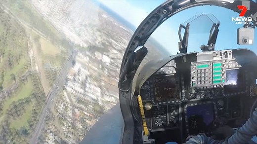31K views · 545 reactions | Go inside the cockpit of an F/A-18 Hornet as it conducts a flypast over Adelaide ahead of the upcoming Air Show to be held at RAAF Base Edinburgh from 9-10 November. Report in 7NEWS at 4pm and 6pm. www.7NEWS.com.au #AirForce #7NEWS | 7NEWS Adelaide | Facebook