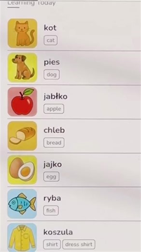 Common words in Polish.