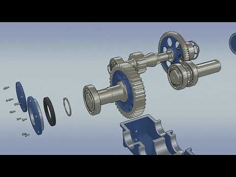 Gearbox Assembly Animation (SolidWorks 2017, Blender 2.8)