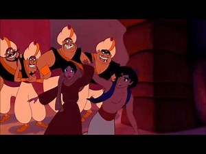 Aladdin and Jasmine run from the guards HD