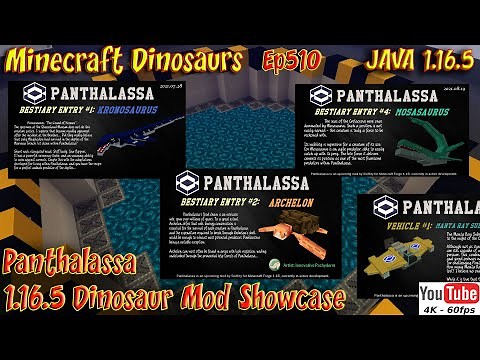 Panthalassa Dinosaur Mod Showcase 4K60FPS Minecraft JAVA 1.16.5 Dinosaurs Ep510
