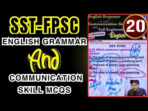 Vid#20A English Grammar MCQ KPPSC SST Test | Complete Preparat Grammar, Tenses & Communication Skill