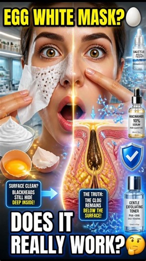 Does the Egg White Blackhead Hack Really Work? 🤔 #Blackheads #Skincare #shorts