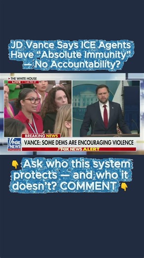 JD Vance Says ICE Agents Have “Absolute Immunity” — No Accountability? #ICE #Immunity