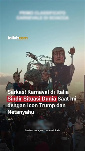 Inilah momen epic yang ada dalam tema Karnaval Italia. Tema karnaval ini menyinggung soal kondisi dunia saat ini. Terdapat ilustrasi atau patung Presiden AS Trump dan PM Isræl Netanyahu dengan gaya sindiran terkait kebijakan mereka yang pro dan kontra. - Selengkapnya kunjungi website dengan klik link di bio atau download aplikasi di AppStore dan Google Play Store. #KarnavalItalia #Trump #Netanyahu #Iran #inilahnews