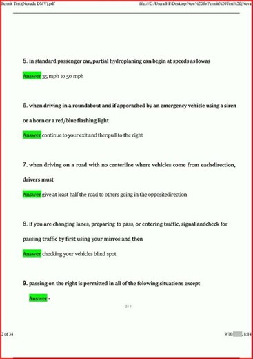 Nevada Dmv Permit Test Latest Actual Questions And Verified video