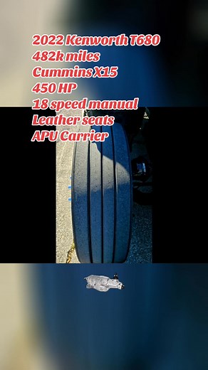 Contact me 801 2308684 Javier Leon 2022 Kenworth T680 482k miles Cummins X15 450 HP 18 speed manual APU Ready to Work #daycab #W900L #Flatroof#Cummins power #cummins #X15 #APU #certified #automatic #flatroof #oilfield #localhauls #warranty #drivers #truckers #financing #commercialcredit #credit #transportation #logistics #california #wyoming #thebay #utah #idaho #washigton #usedtrucks #kenworth #T680 #construction #overtheroad #local #fueleconomy #construction | MiLeon Trucking Consultation
