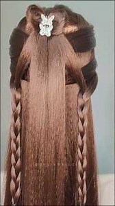 Elegant Braided Half-Up Hairstyle #Hairstyle #HairStyle #BraidedHairstyle #PartyHairstyle