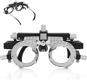 Gugxiom Optometry Optician Frame, Adjustable Alloy Eye Optometry Test Trial Lenses Frame, PD 75g 48-80mm 360° Rotation Optometry Frame for Optometry and Optician Glasses Testing