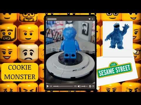 Lego Minifigure Cookie Monster from Sesame Street
