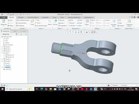 KNUCKLE JOINT ASSEMBLY - FORK END DESIGN IN CREO SOFTWARE
