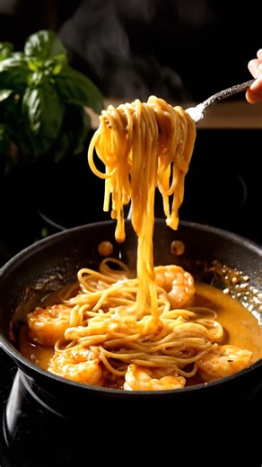 If you want a dinner that looks fancy but takes zero effort, this is it. ✨ Creamy Shrimp Spaghetti with a kick of garlic and chili. The sauce is so rich and velvety, nobody will believe it took you less than 20 minutes to make. Perfect for a cozy night in. ❤️ 👇 The Flavor Combo: Large Shrimp (Seared golden) 🍤 Cream Tomato Paste 🥛🍅 Garlic, Onion & Chili Flakes 🌶️ Spaghetti & Pasta Water Recipe: Sear shrimp -> Make sauce -> Toss pasta -> Garnish & Devour. #shrimppasta #seafood #creamyfpasta #