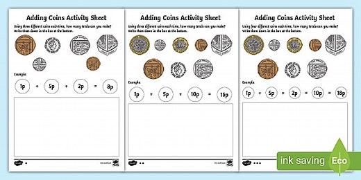 Adding Coins Worksheet