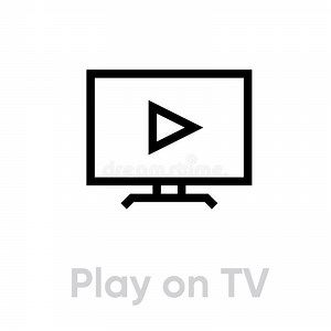 Video Play on Tv Icon. Editable Line Vector Stock Vector - Illustration of electronics, editable: 176057643