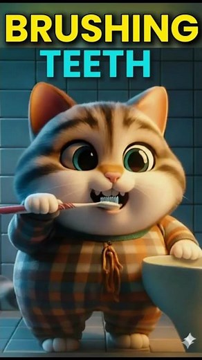 This Kitty Has the Cutest Toothbrushing Routine 😻🪥You Won’t Stop Watching#healthyhabits #healthykids