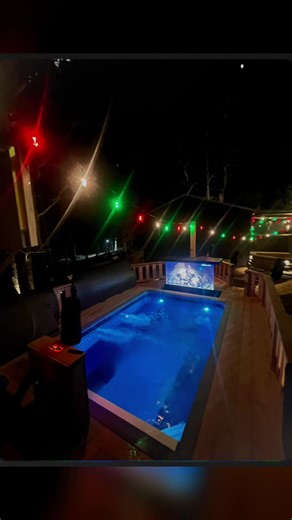 Motorized tv cabinet recessed into pool deck. #tvcabinet #tvlift #fyp #tvmounting