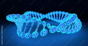DNA Chain in circle, looping rotation 3D animation Stock Video