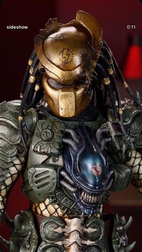 HOT TOYS COMIC MASTERPIECE ALIEN VS PREDATOR BROKEN TUSK PREDATOR 1/6 SCALE COLLECTIBLE FIGURE