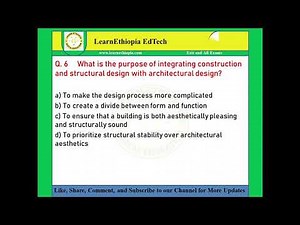Integrated –Design Project Studio I&II | Model Exit Exam Question for Architectural Engineering Exam