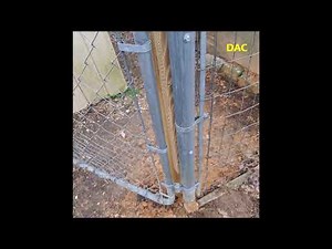 DIY Metal Fence Post Repair By Installing A Sister Post. Dog Pen Repair.