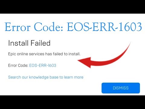 How to fix Epic Online services has failed to install Error Code EOS ERR 1603