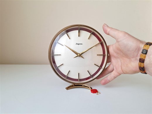 Antique Dugena Table Clock: German Desk Clock, 1950s - Etsy