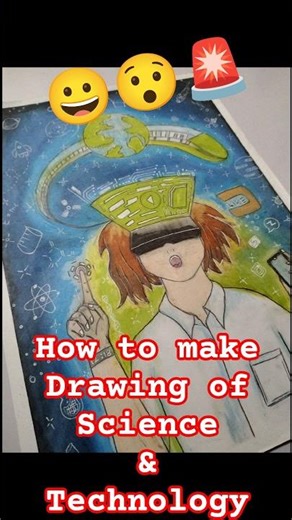 How to make drawings and paintings of science & technology #shortsart #shortsviral #scienceart #art